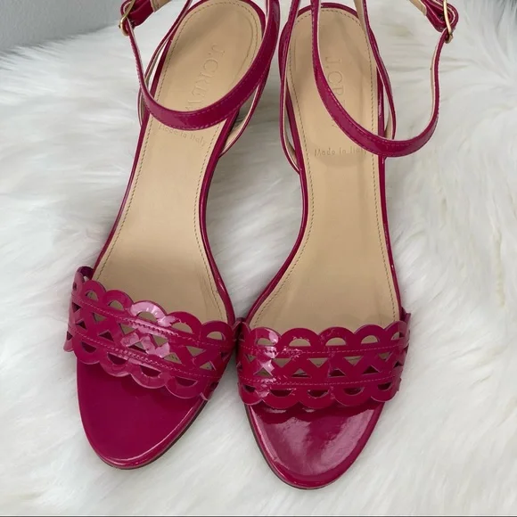 J. Crew Inez Patent Midheel Sandals 7.5 - Picture 7 of 14